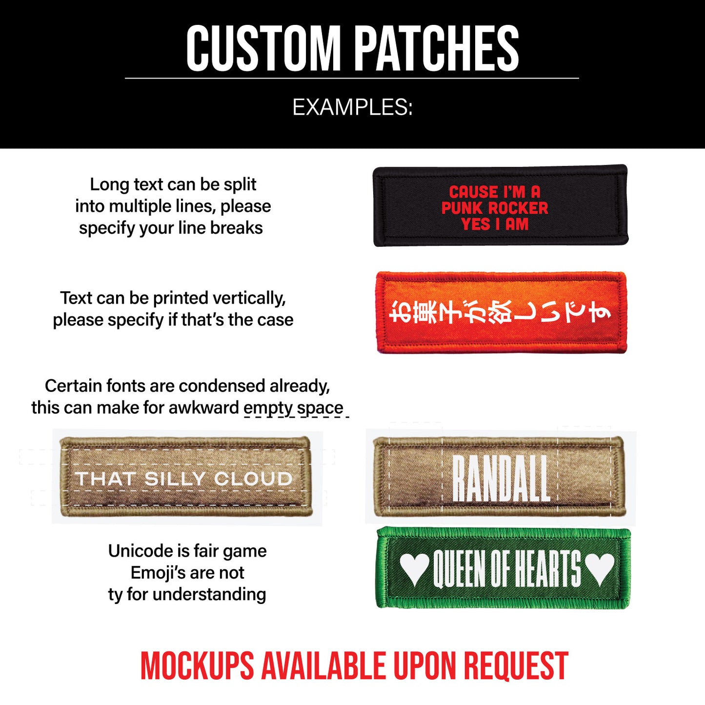CORE CUSTOM RECTANGLE PATCH (Hook backing)